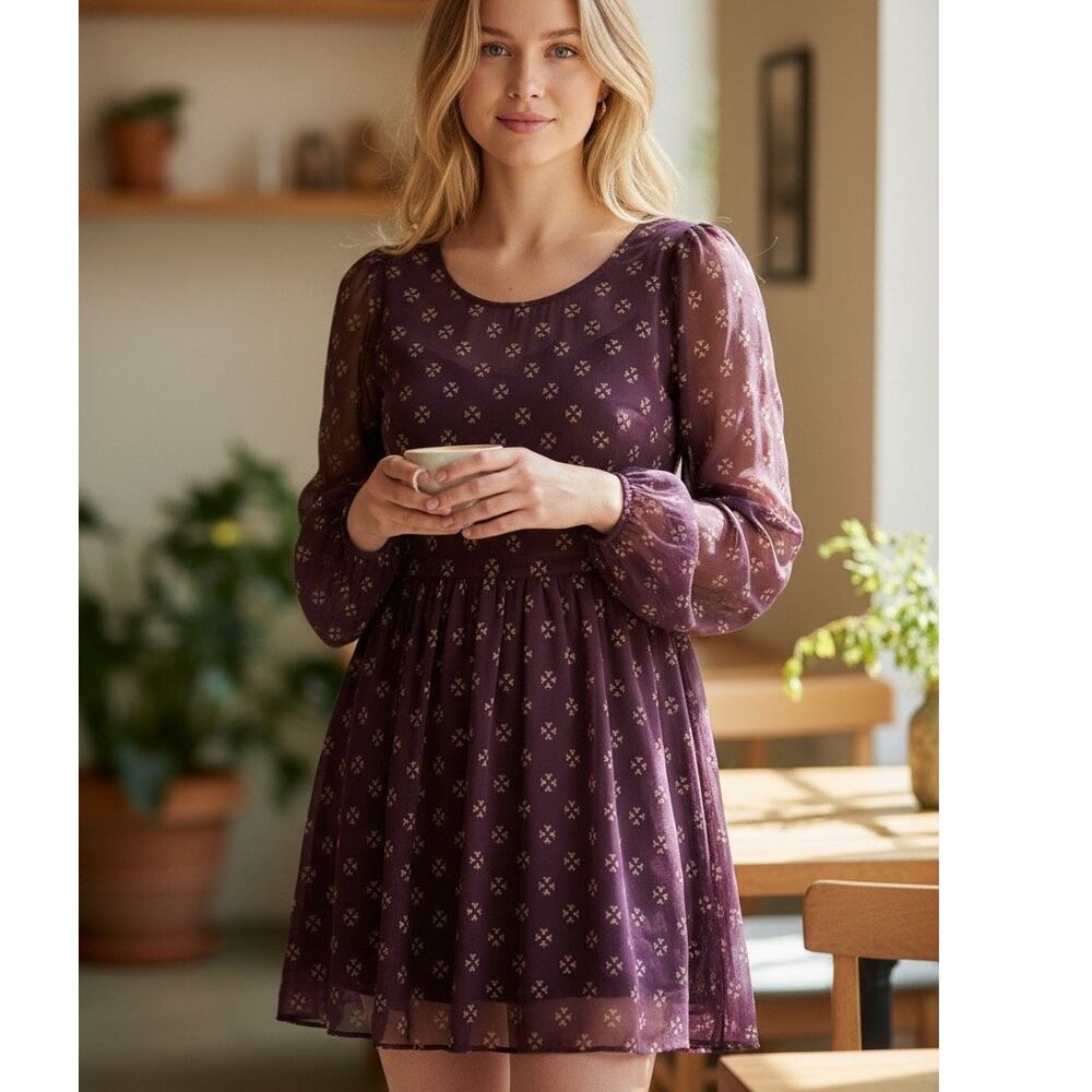 Free People sheer yoke-waisted mini dress